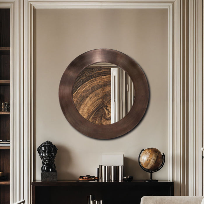 Sphere 24" W X 24" H Iron Frame Mirror