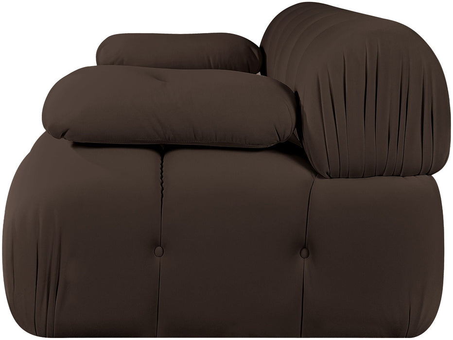 Loveseat modular tapizado de terciopelo de alto rendimiento Orin de 74" de 2 piezas