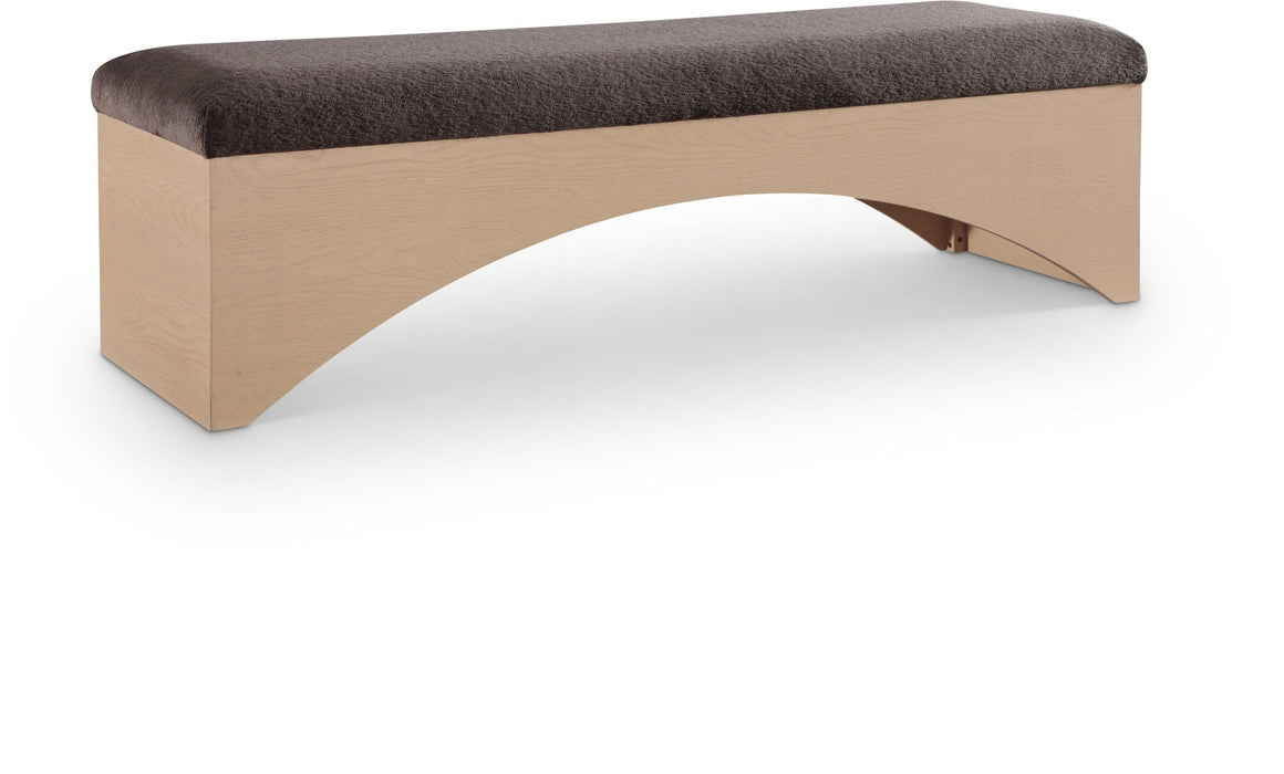 Lawson Velour Fur Fabric Upholstered Bench