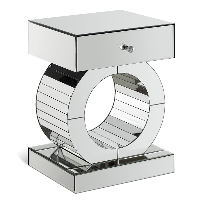 Jocelyn Mirrored End Table