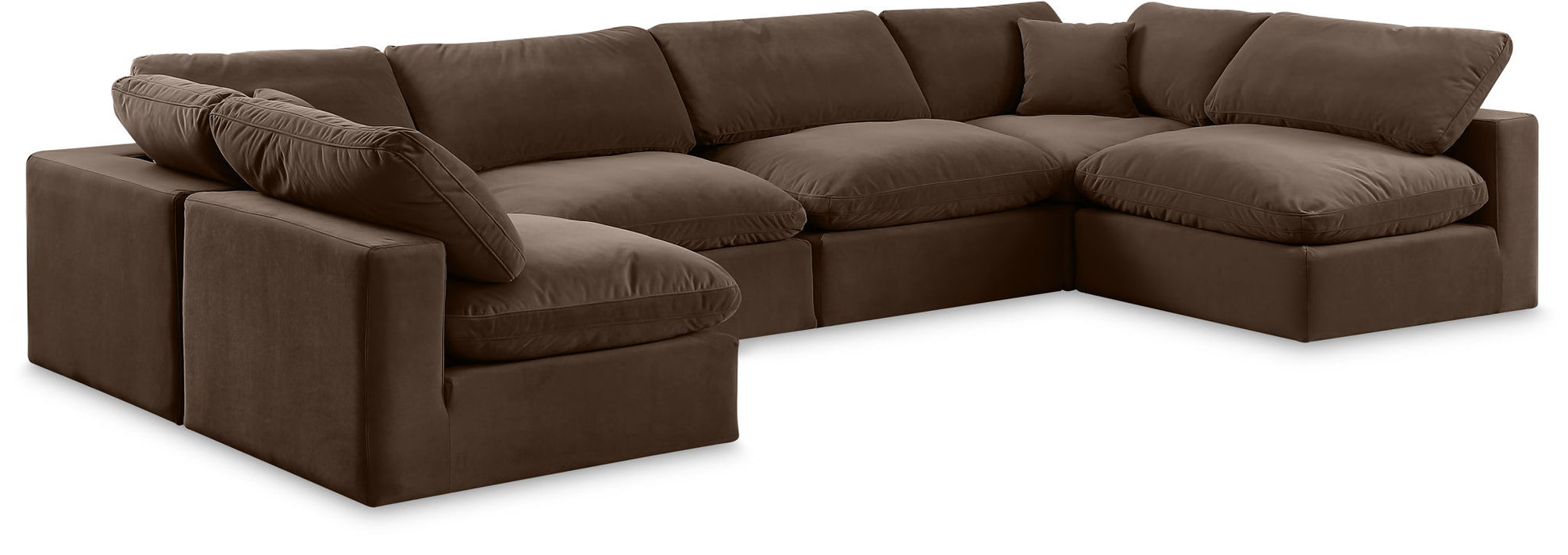 Comfy 158" Velvet Upholstered 6pc. Modular Sectional