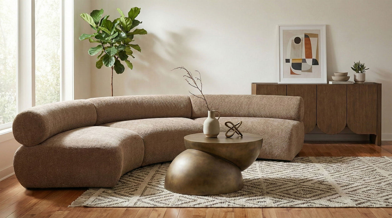Bale 152" Chenille Fabric Upholstered 3 Pc. Modular Sectional