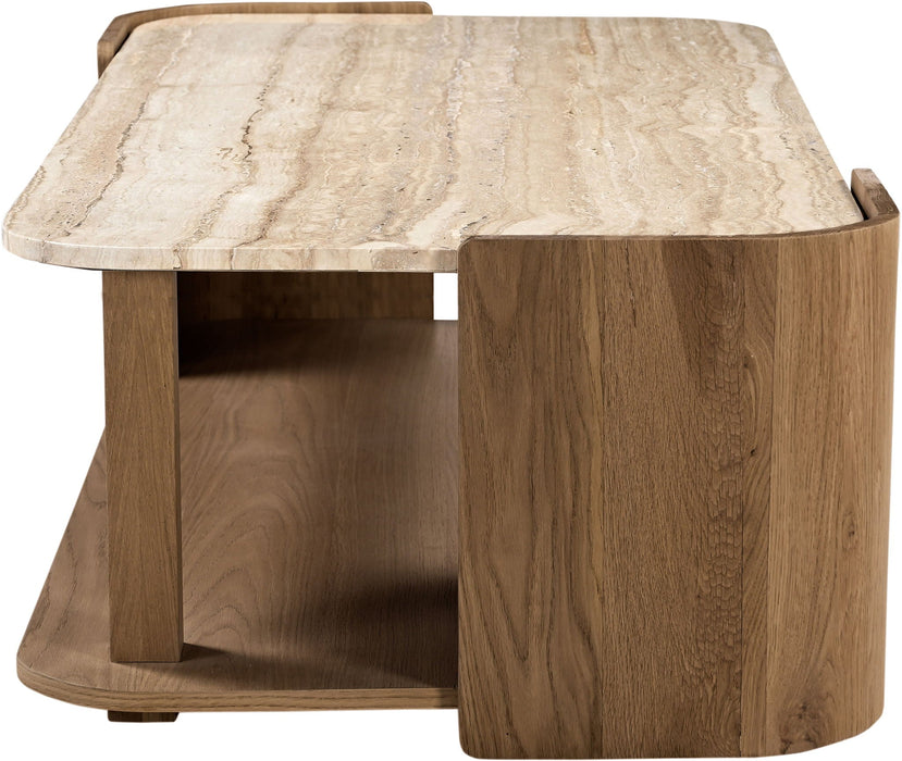 Calabria Genuine Marble And Oak Wood Console Table