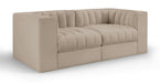 Rummi 68" Velvet Performance Fabric Upholstered 2pc. Modular Sofa