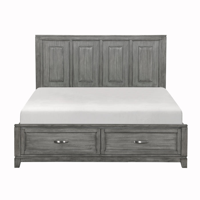 Garretson Platform Bed with Footboard Storage - California King / Gray