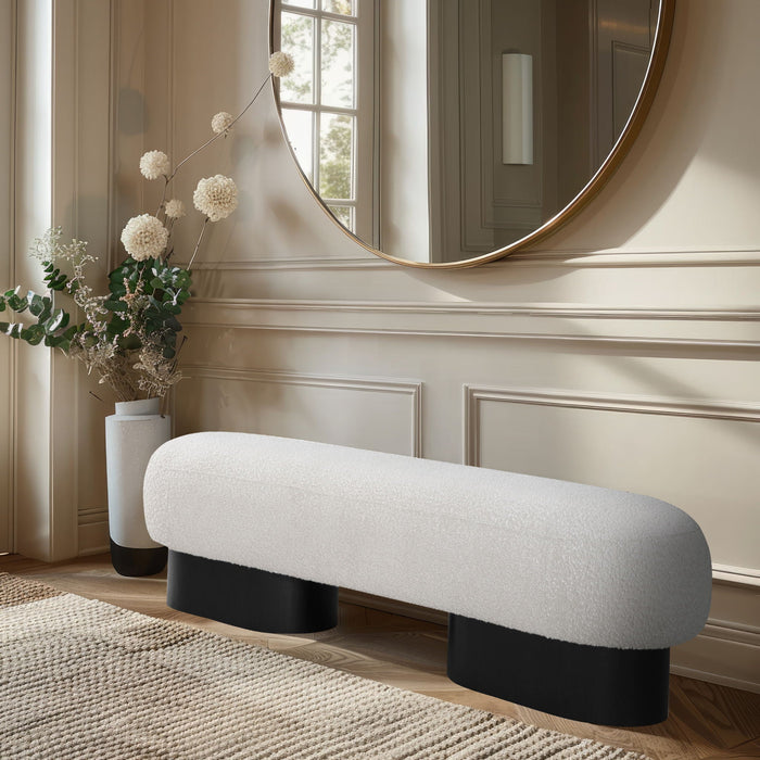 Robertson Boucle Fabric Upholstered Bench