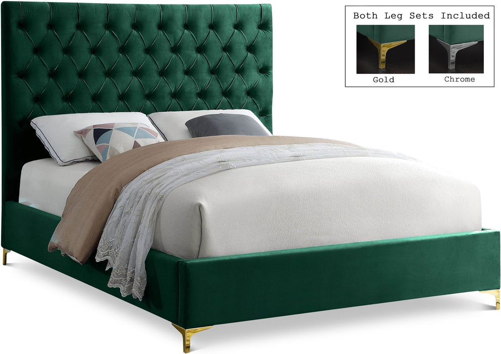 Cruz Velvet Upholstered Bed