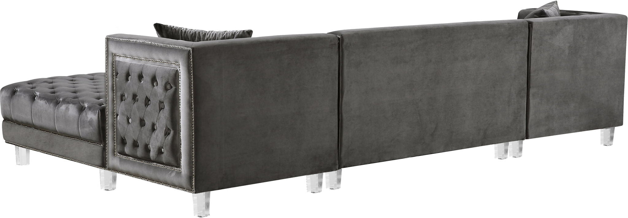 Moda 127" Velvet Upholstered 3pc. Sectional