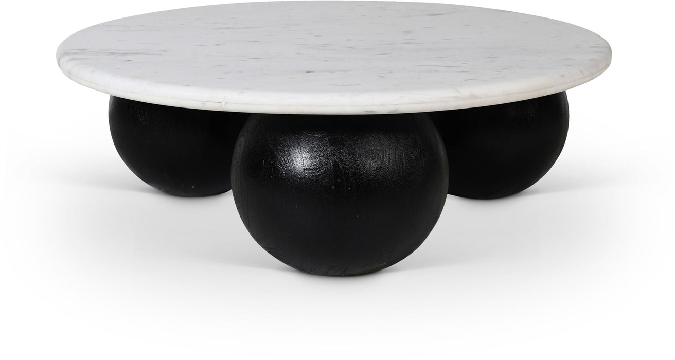 Treviso Genuine Marble Top And Mango Wood Base Coffee Table