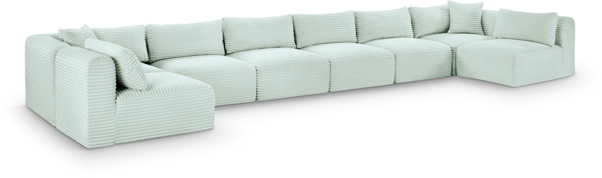 Shaggy 202" Corduroy Performance Fabric Upholstered Modular Sectional