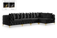 Tremblay 139" Velvet Upholstered 5pc. Modular Sectional