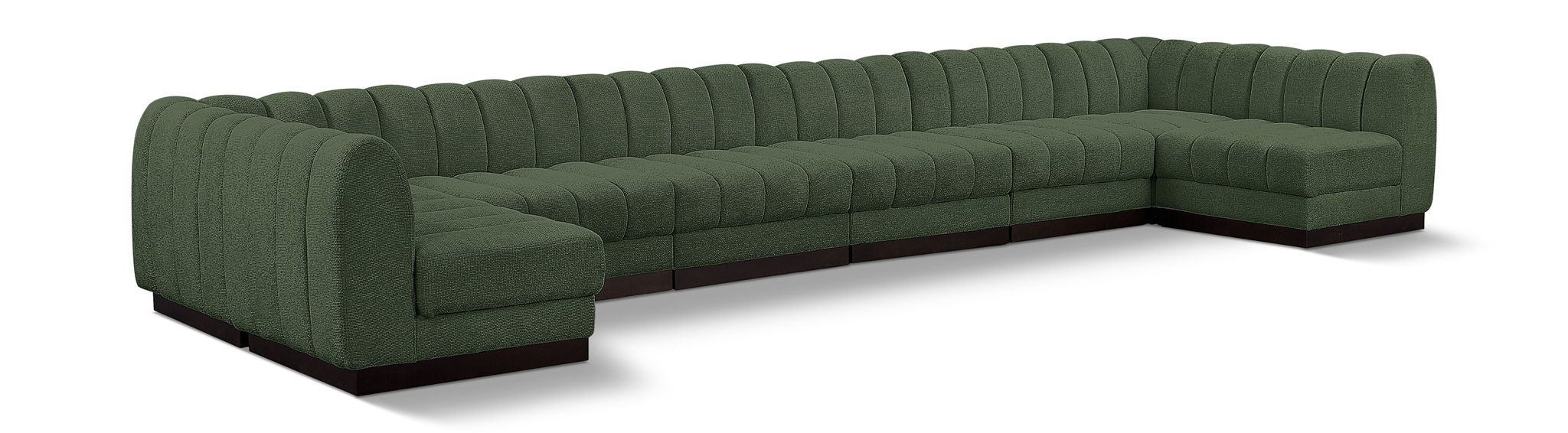 Quinn 197" Chenille Fabric Upholstered 8pc. Modular Sectional