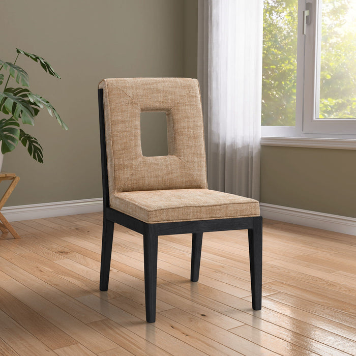 Gwendolyn Linen Textured Fabric Upholstered Dining Side Chair