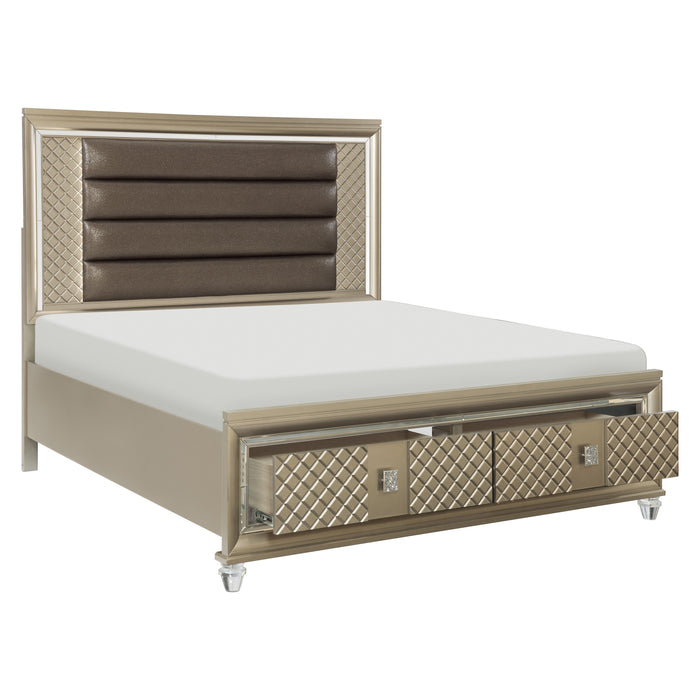 Loudon Platform Bed with LED Lighting and Storage Footboard