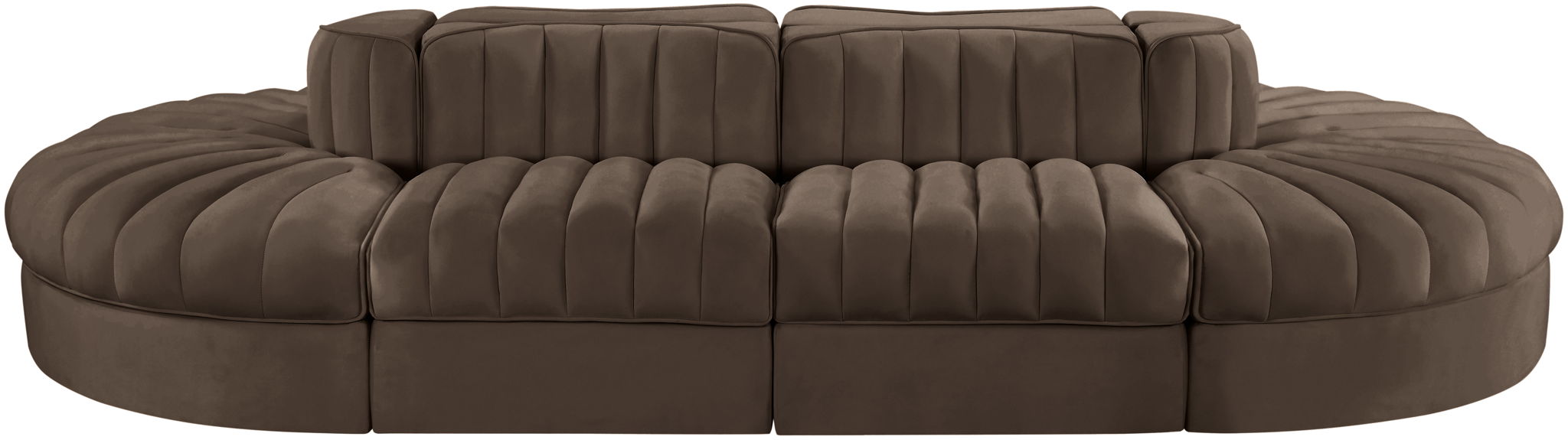 Rummi 156" Velvet Performance Fabric Upholstered 8pc. Modular Sectional