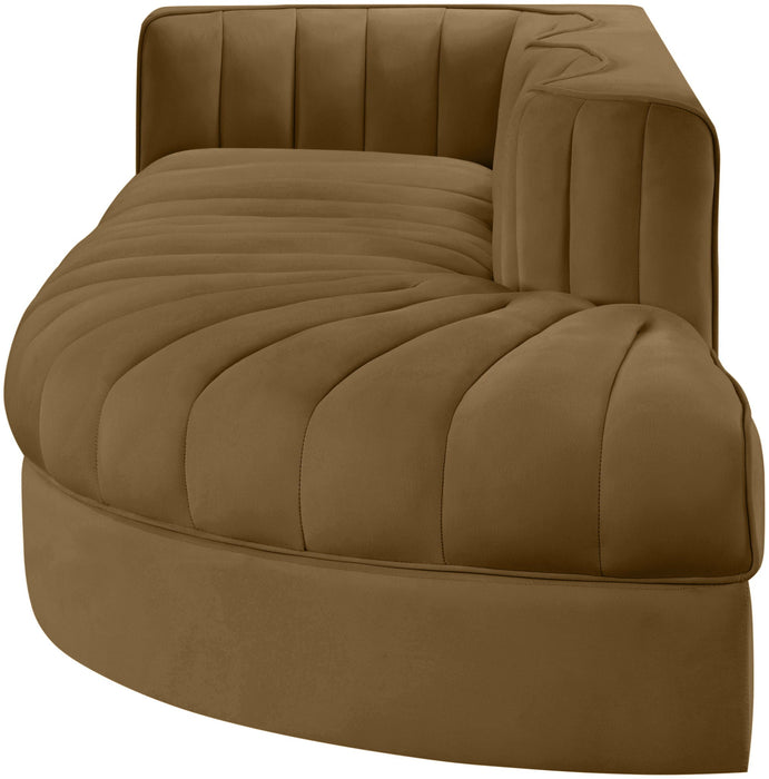 Rummi 112" Velvet Performance Fabric Upholstered 3pc. Modular Sofa