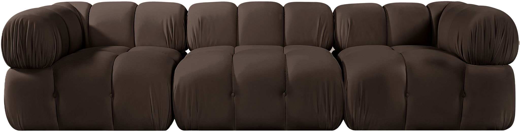 Orin 111" Velvet Performance Fabric Upholstered 3 Pc. Modular Sofa
