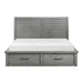 Logandale Platform Bed with Storage Footboard and Side Rails - Eastern King / Gray