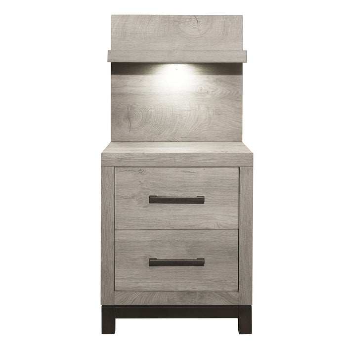 Zephyr (2) Night Stand with Wall Panel