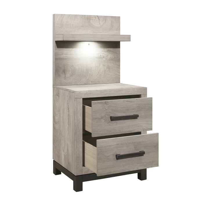 Zephyr (2) Night Stand with Wall Panel