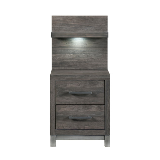 Zephyr Night Stand with Wall Panel - Gray