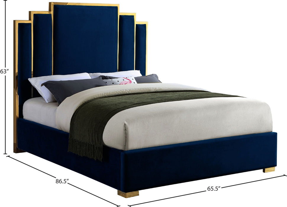 Hugo Velvet Upholstered Bed