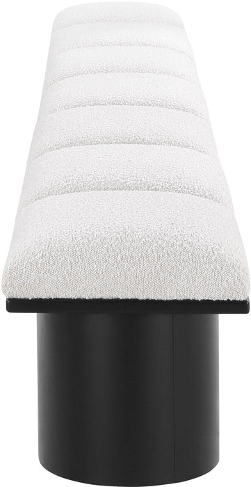 Banco modular tapizado de bouclé Pavilion de 7 piezas