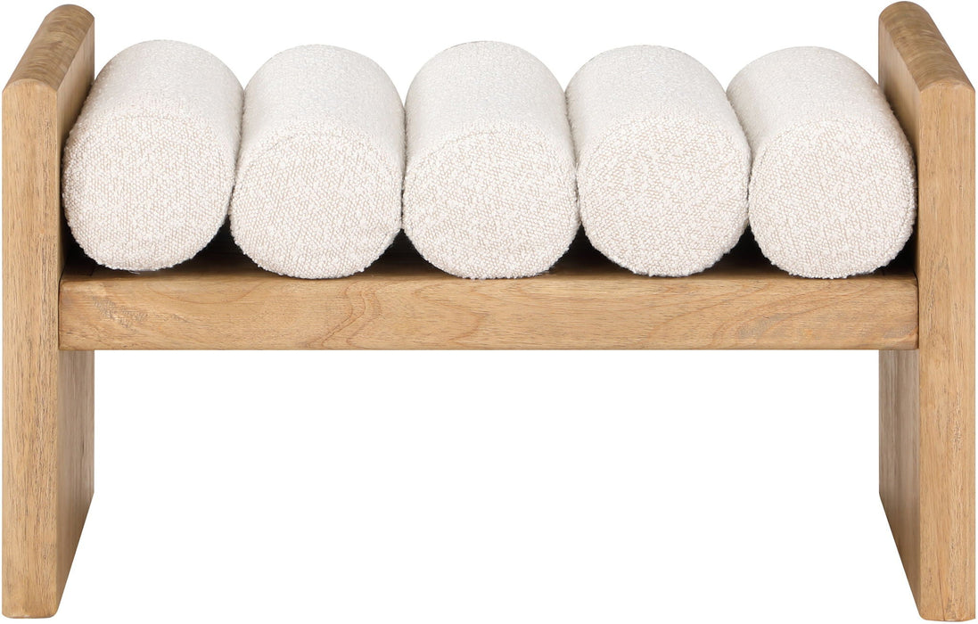 Waverly Boucle Fabric Upholstered Bench