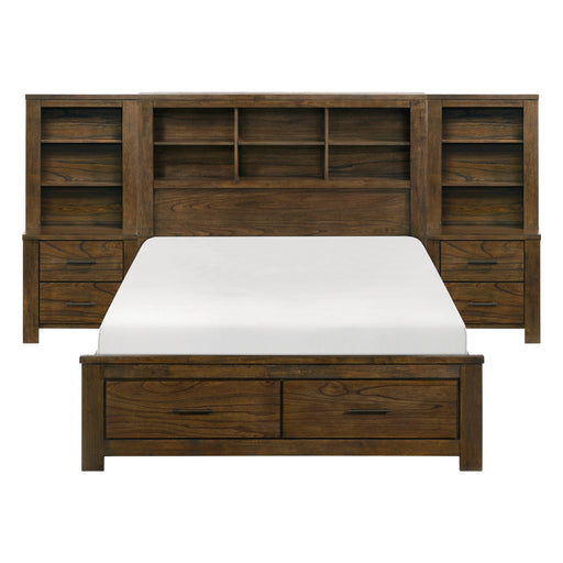 1592K 5pc Set Eastern King Wall Platform Bed (EKB+2NS+2NS-P)