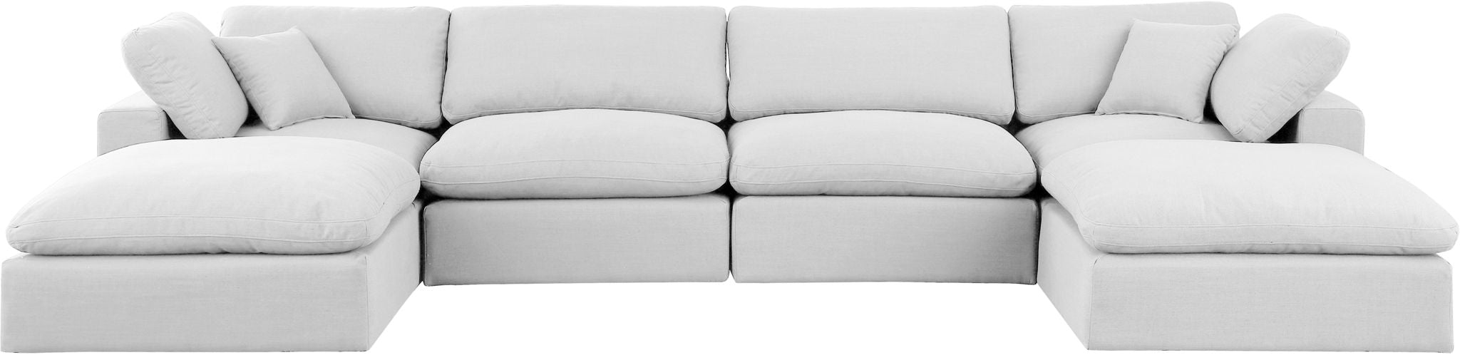 Comfy 158" Linen Textured Fabric Upholstered 6pc. Modular Sectional