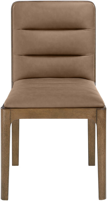 Silla de comedor tapizada de rejilla y de cuero vegano Ellis