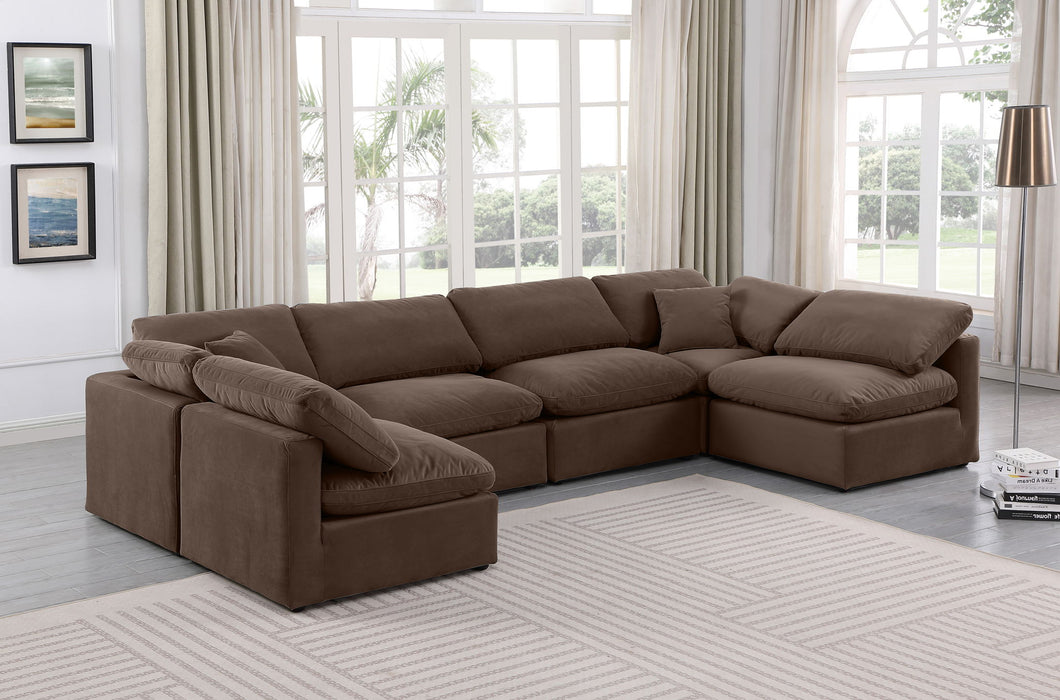 Indulge 140" Velvet Upholstered 6pc. Modular Sectional