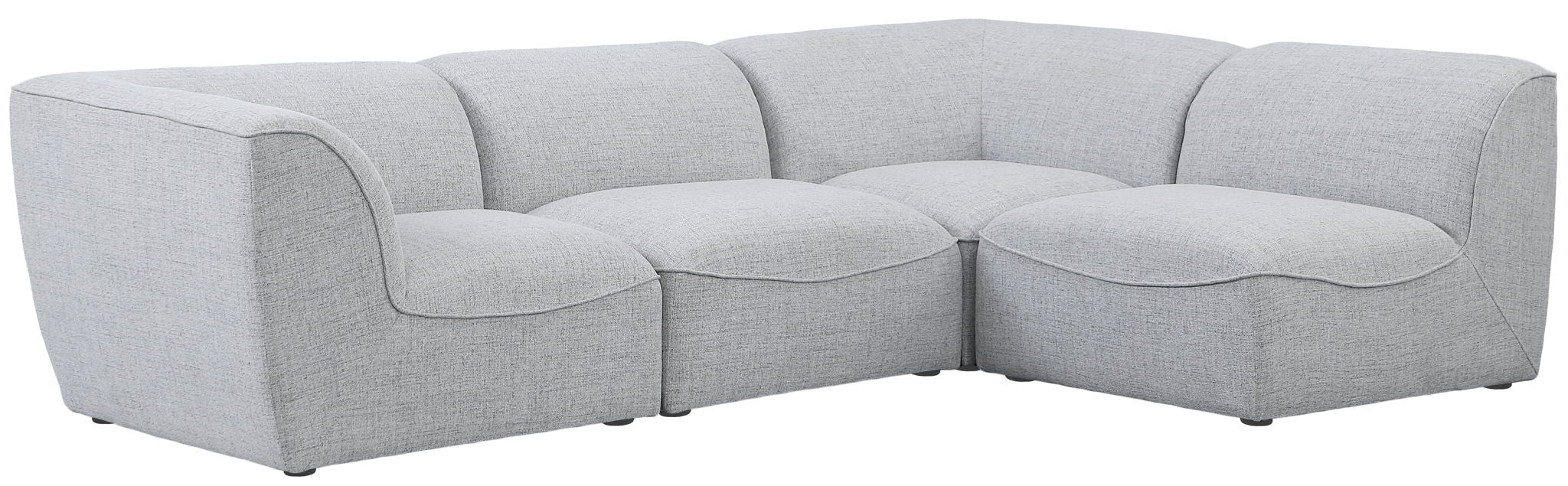 Seccional modular tapizado de tela con textura de lino Miramar de 109" de 4 piezas