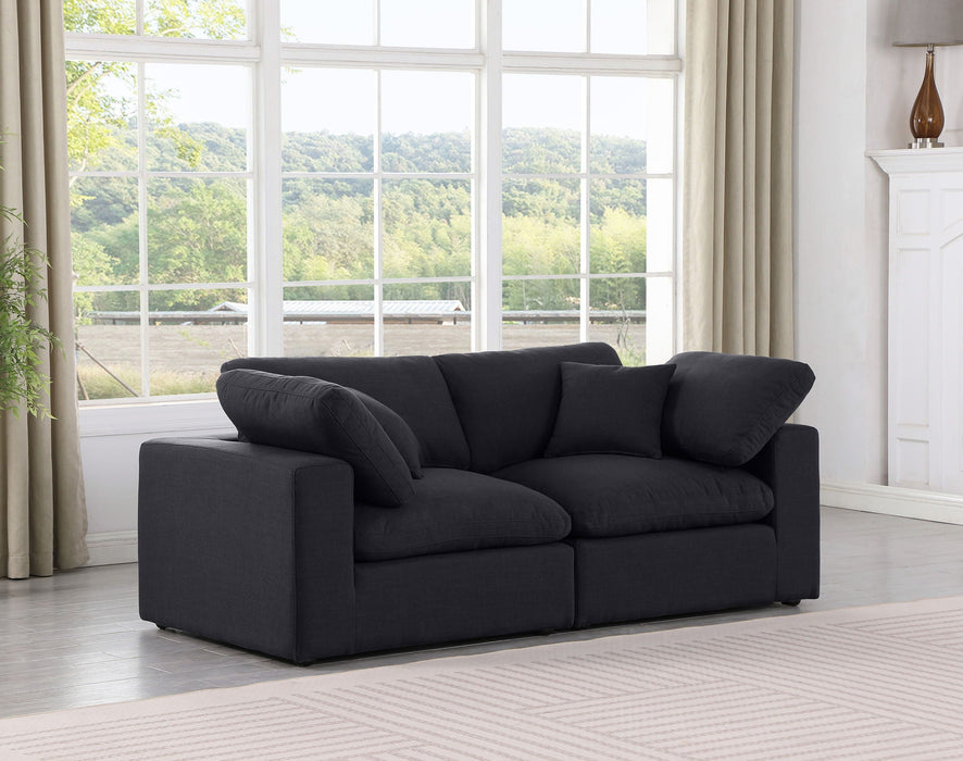 Comfy 80" Linen Textured Fabric Upholstered 2pc. Modular Loveseat