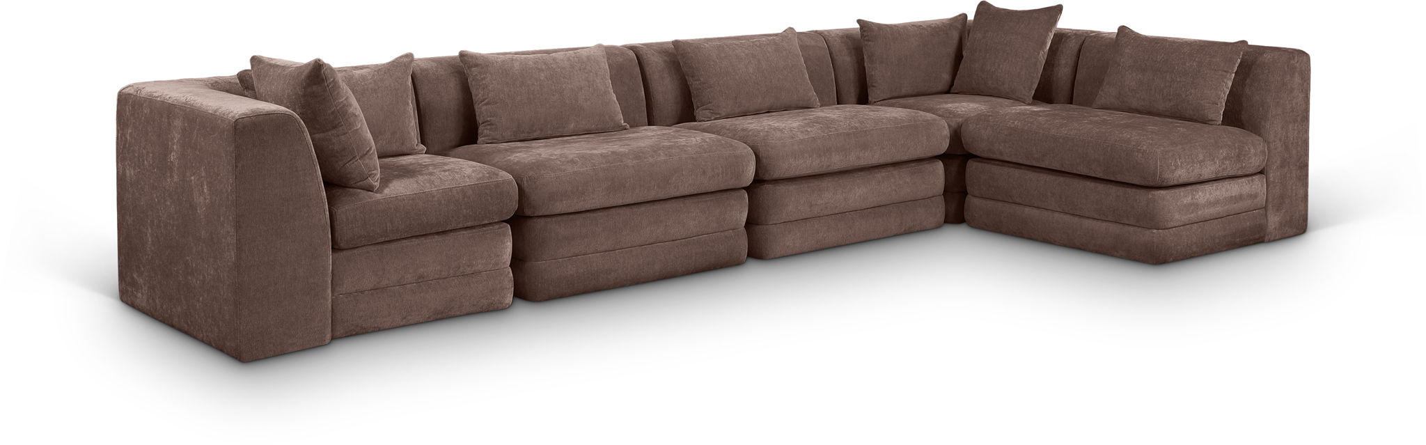 Stellar 152" Chenille Fabric Upholstered 5Pc. Modular Sectional