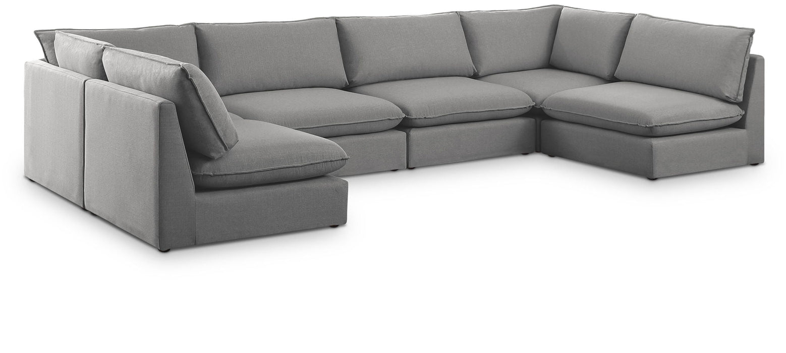 Mackenzie 160" Linen Textured Fabric Upholstered 6pc. Modular Sectional