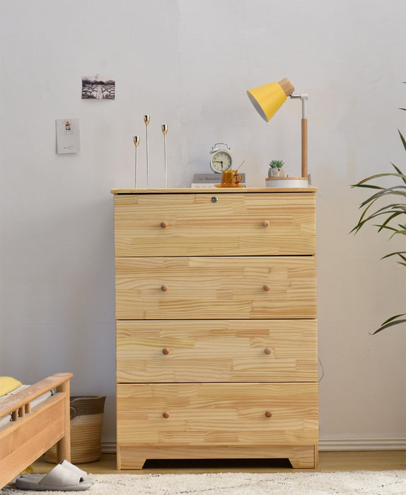 Pine Jumbo Chest 4-Drawers