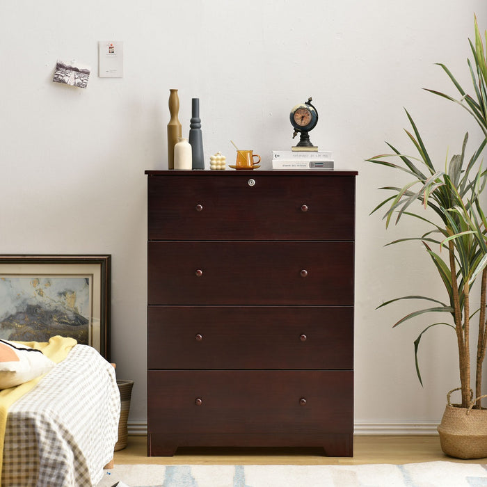 Pine Jumbo Chest 4-Drawers