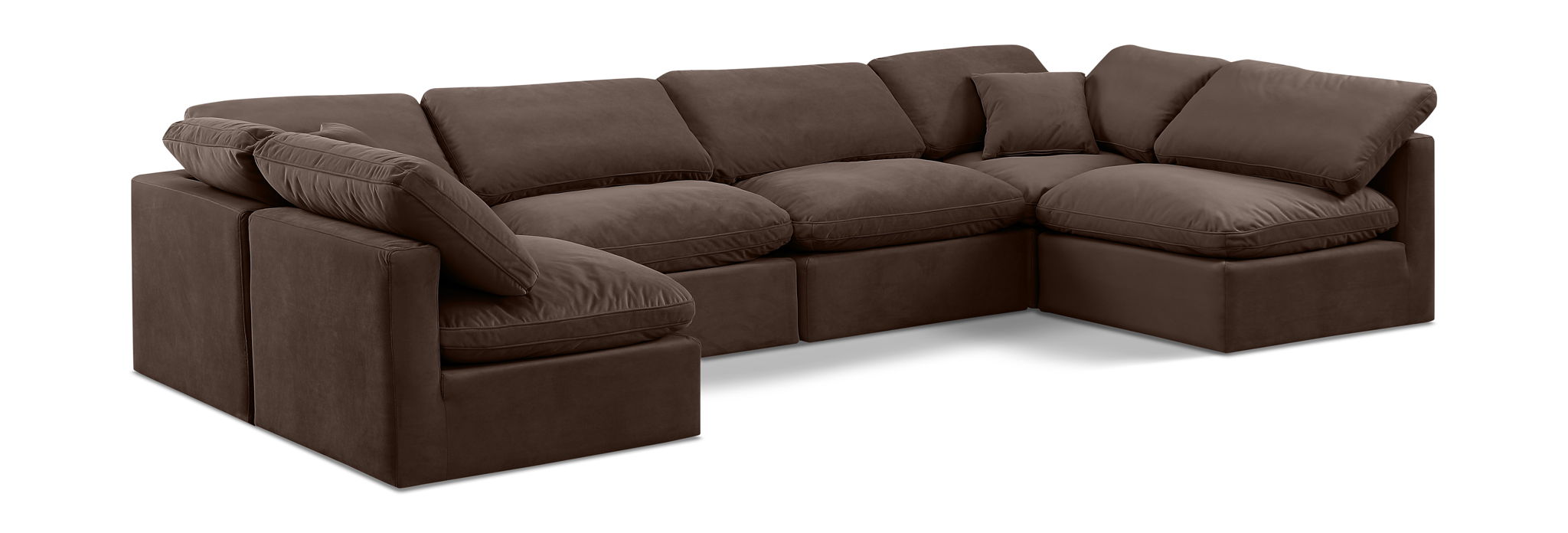Indulge 140" Velvet Upholstered 6pc. Modular Sectional
