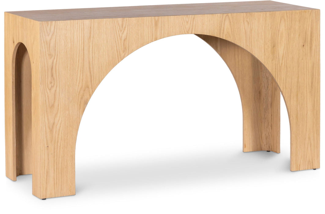 Arch Oak Wood Console Table