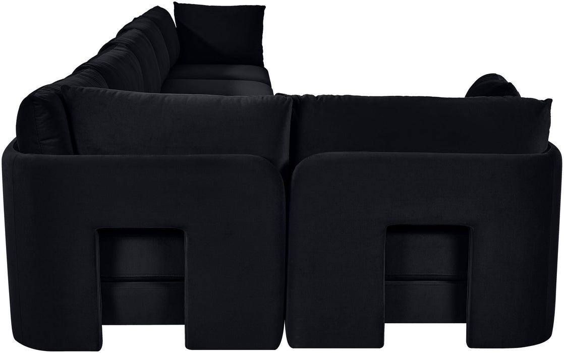 Hammond 185" Velvet Performance Fabric Upholstered 6pc. Modular Sectional