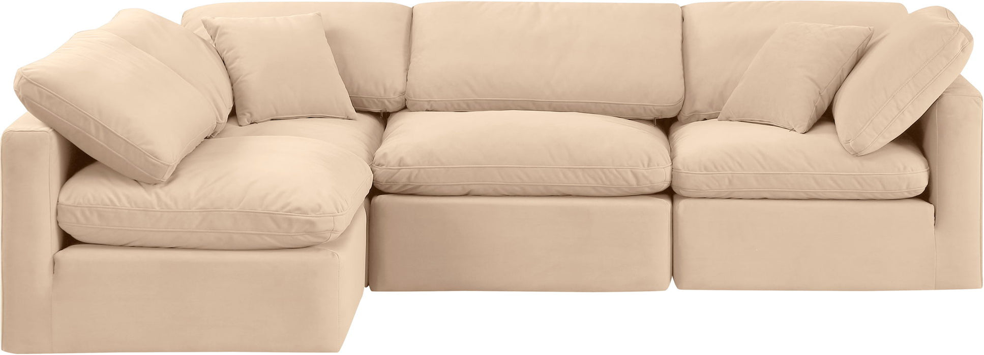Indulge 105" Velvet Upholstered 4pc. Modular Sectional