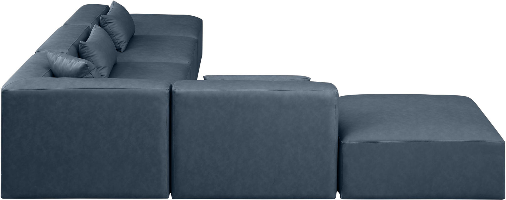 Cube 144" Vegan Leather Upholstered 6pc. Modular Sectional