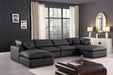 Comfy 158" Vegan Leather Upholstered 6pc. Modular Sectional
