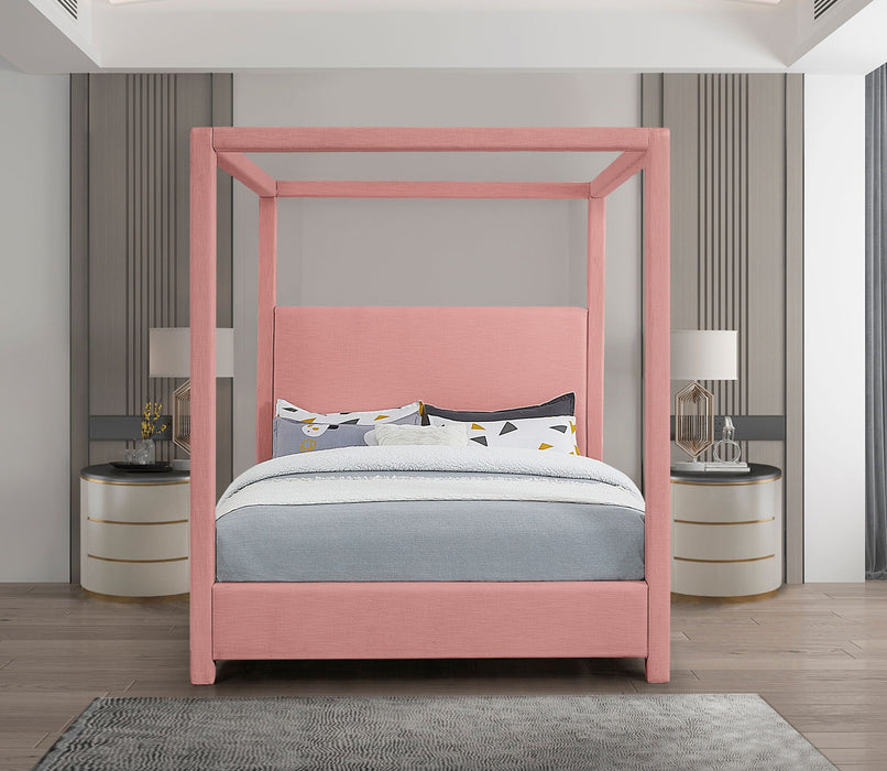 Emerson Linen Textured Fabric Upholstered Bed