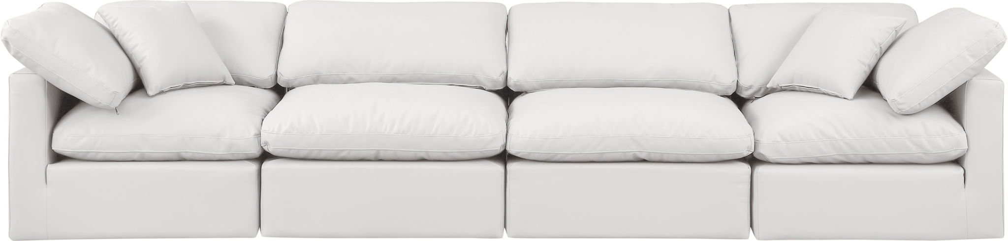 Indulge 140" Vegan Leather Upholstered 4pc. Modular Sofa