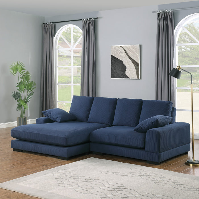 Fluffy Corner Sofa in Corduroy