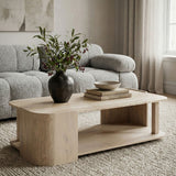 Calabria Genuine Marble And Oak Wood Console Table