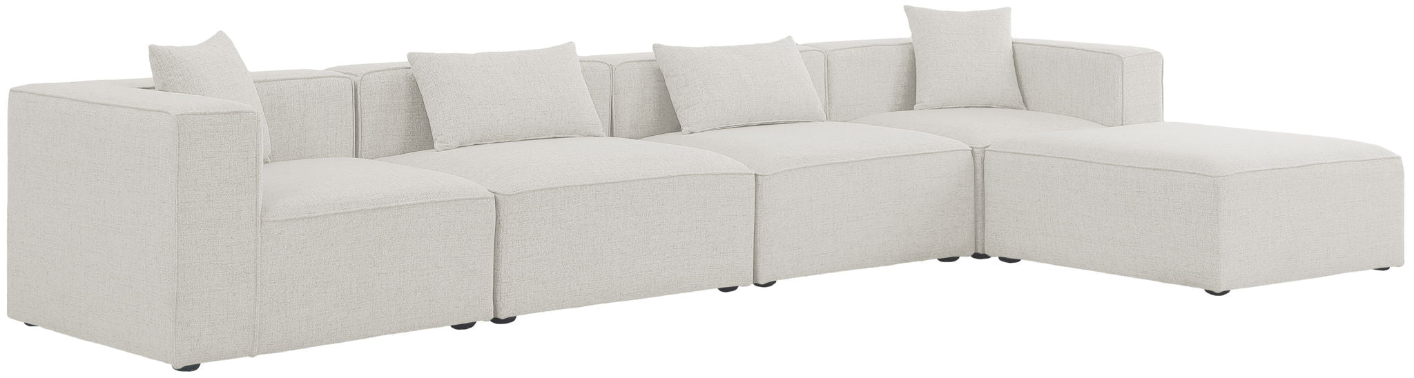 Cube 144" Fabric Upholstered 5pc Modular Sectional