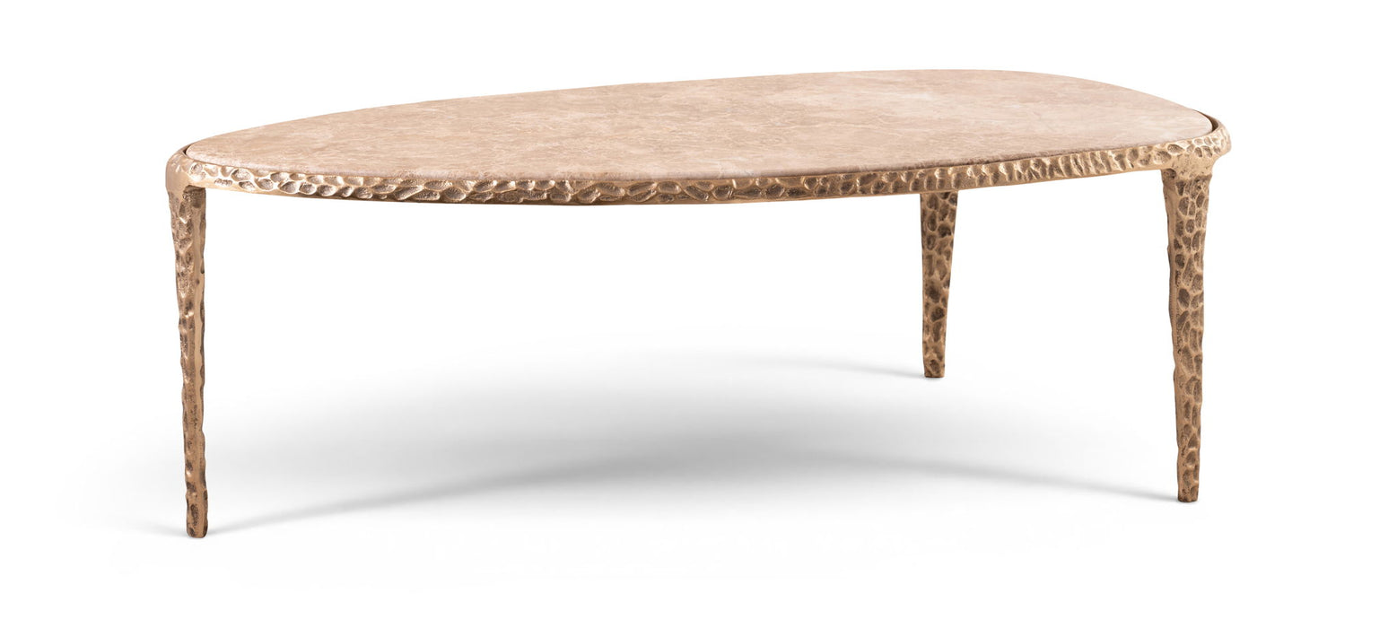Gild Genuine Marble Top And Aluminum Base Coffee Table